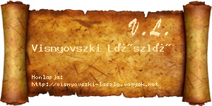 Visnyovszki László névjegykártya
